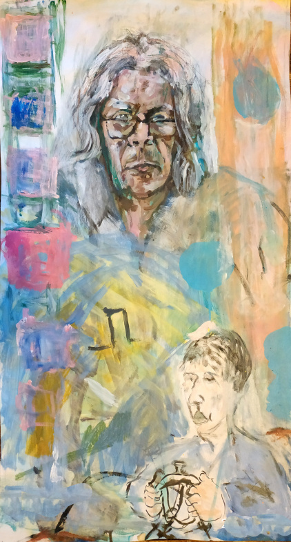 Buchhändler, Acryl & Öl auf Papier, 80x100cm, 2012