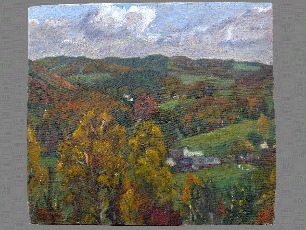 Scherfbach, 45 x 50 cm, Öl auf Holz, 1989
