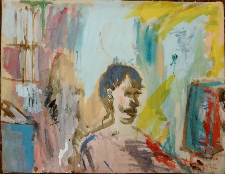 Portrait Y., 80×120 cm, acryl & öl auf pappe, 2012 