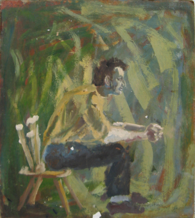 Portrait Stephan Conrady, 60x60cm, Öl auf Holz, 1990