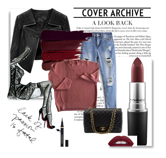Bild: Outfit Grunge Mude mit Leder Jacke