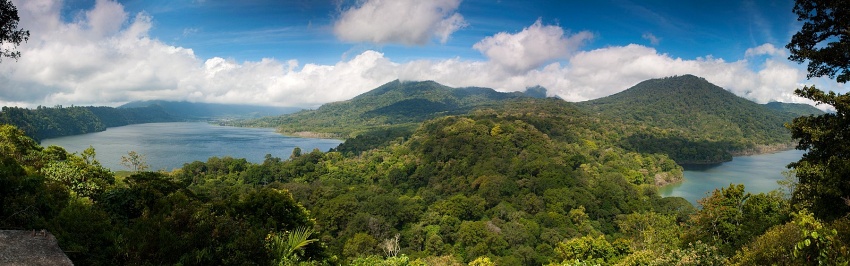 You cross the rainforest mountains. Enjoy the breathtaking view from the top down to Twin Lakes Buyan and Tamblingan