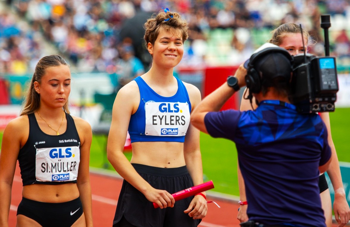 3x800m, Kim vor dem Start mit TV-Auftritt