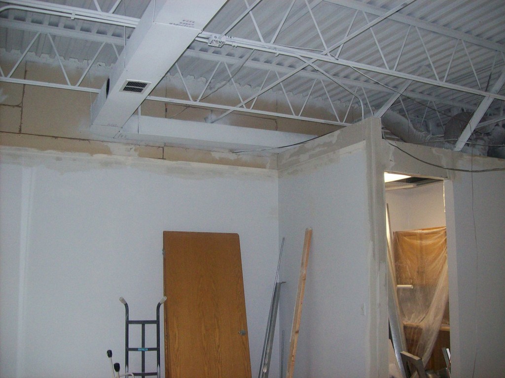 Facing kitchenette during construction phase