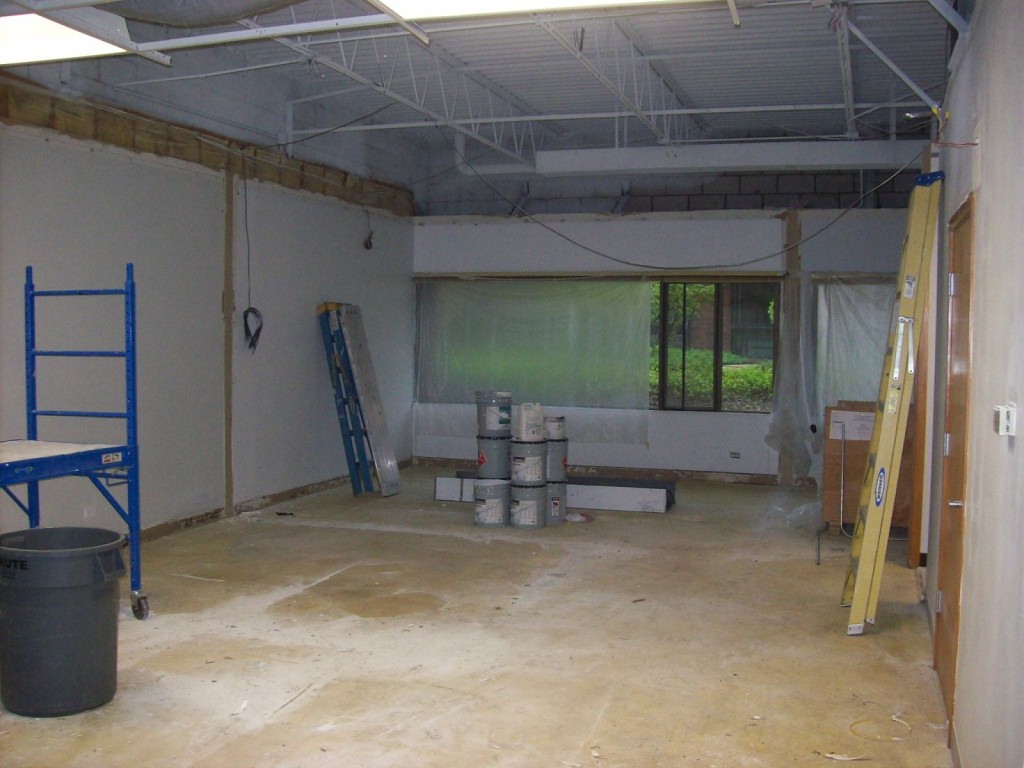 This is how the space looks without the interior walls