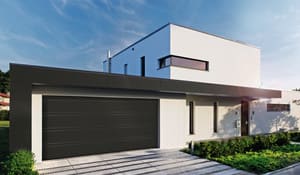Mattschwarzes Garagentor im modernen Design - Bauen, Hausbau, Bau, Garagentore, Blockhaus, Massivhaus
