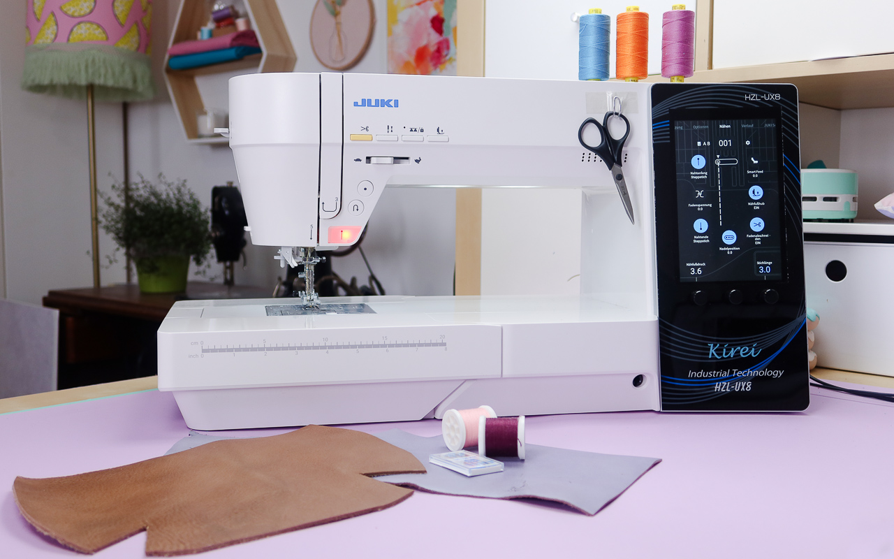 Leder nähen mit der Nähmaschine DIY Eule