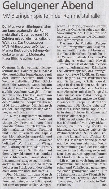 Schwäbisches Tagblatt vom 17.12.2012