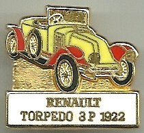 Renault Torpédo 3P 1922 : Base dorée / CEF Paris / 25,5x23 mn