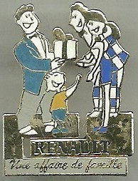 Puzzle Renault une affaire de famille (2 pin's) : Base dorée / Logo Renault