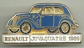Renault Juvaquatre 1939 : Base dorée / CEF Paris / 34,5x17,5 mn