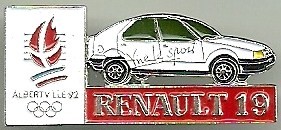 Renault 19 "J.O Alberville 92" : Base chromée / C COJO 1992 / 34,5x15 mn