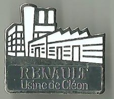 Renault Usine de Cléon : Base chromée / PUBLI GUIDES +tel / 25x22,5  mm