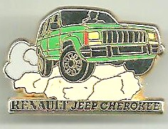 Renault Jeep Cherokee : Base dorée / C Renault  Arthus Bertrand Paris / 28,5x19 mn