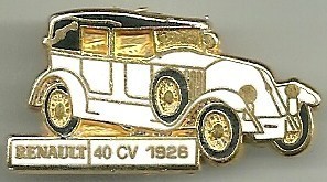 Renault 40 cv 1926 : Base dorée / CEF Paris / 36,5x19 mn