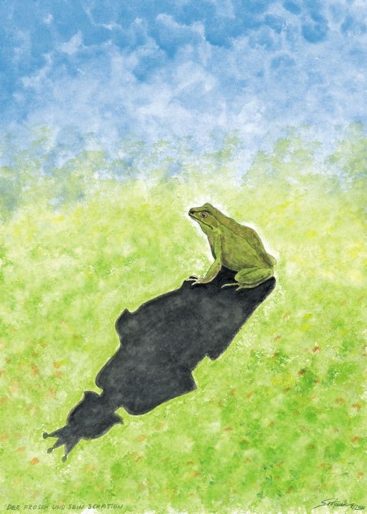 Der Frosch und sein Schatten / (c) Stefanie Grüssl