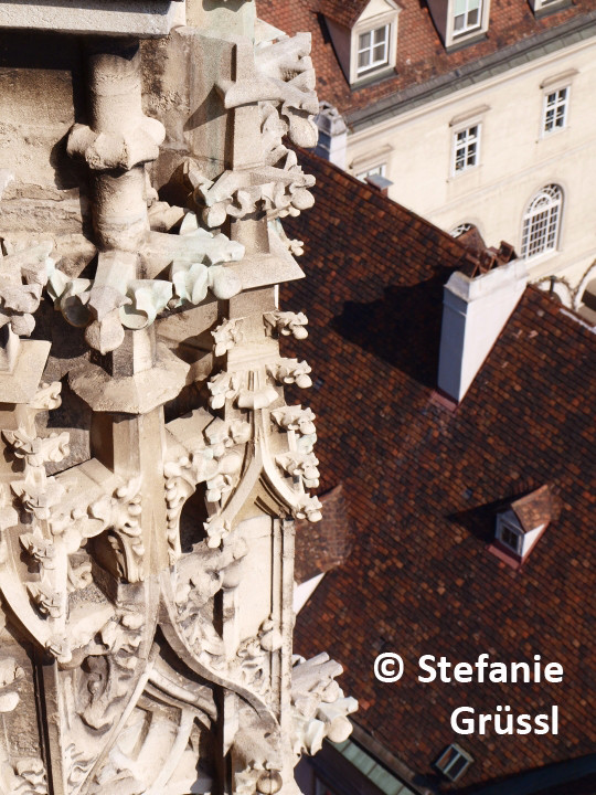 26 Gotische Elemente (Krabben) mit Blick auf die Altstadt