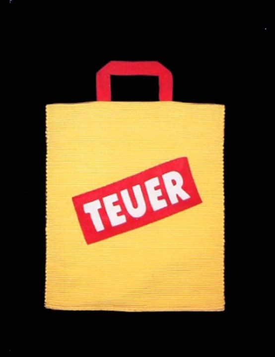 Stofftasche "Teuer" - künstlerisches Einzelstück