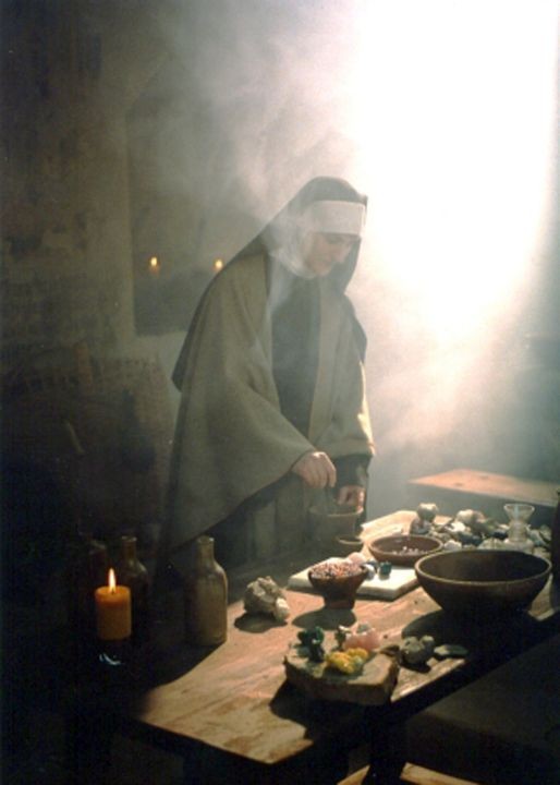 1994 - bei Dreharbeiten, Hl. Hildegard von Bingen, Foto: Hans Haiden