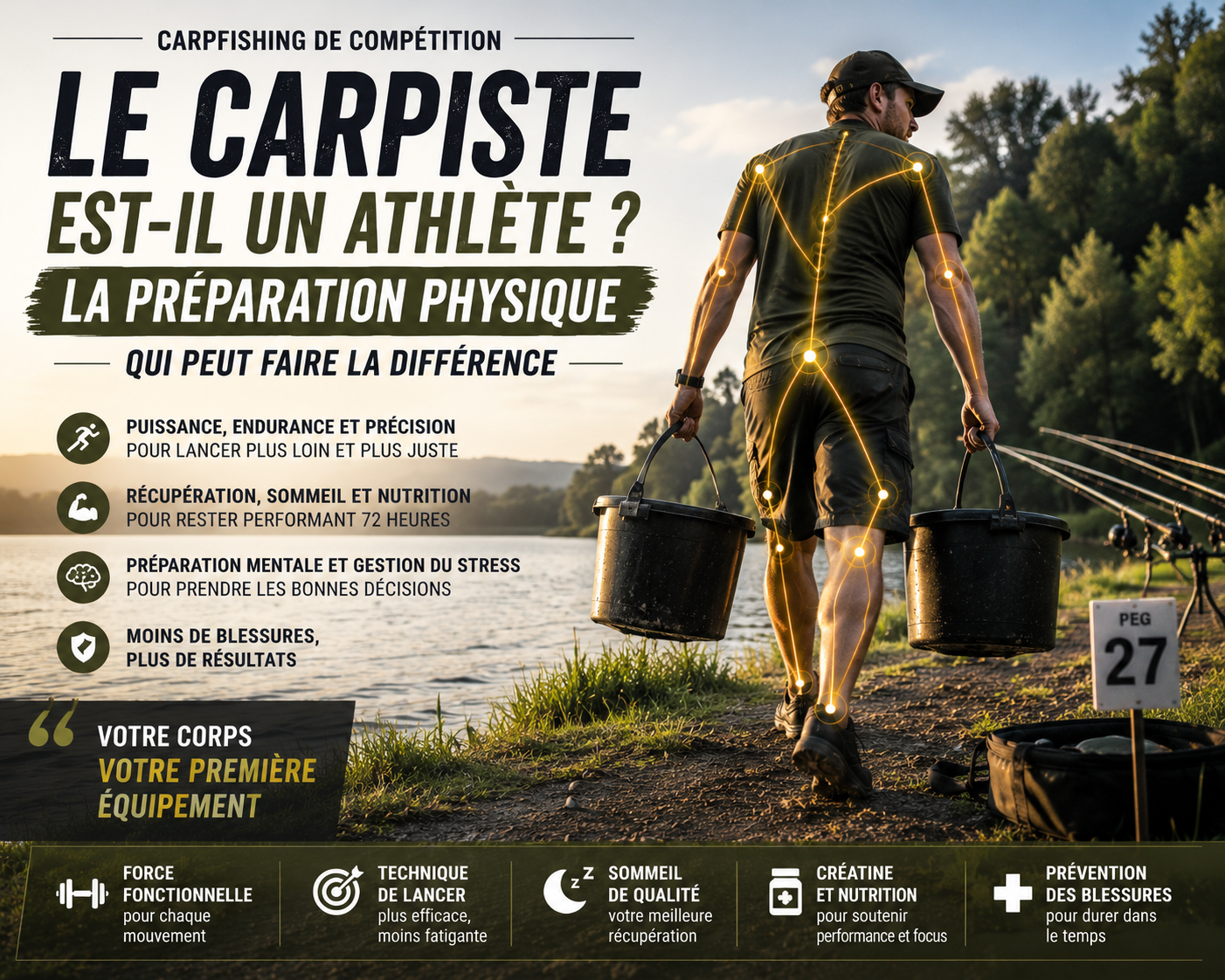 Le carpiste de compétition est-il un athlète ? Préparation physique, lancer et endurance
