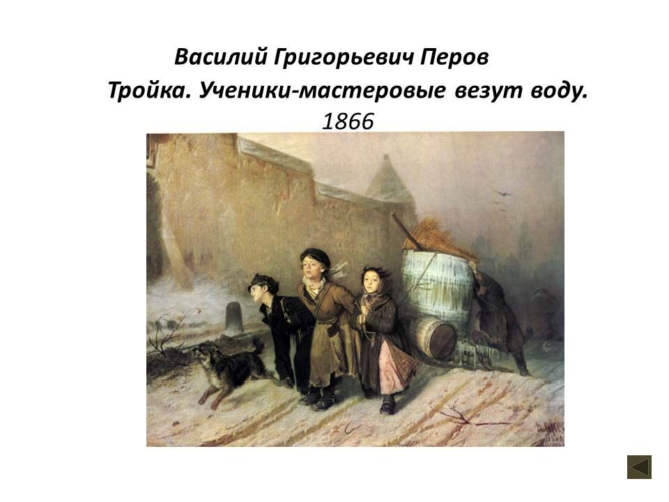 Картина ученики мастеровые везут воду. Василий Перов тройка 1866. Перов Василий Григорьевич. Тройка. Ученики мастеровые везут воду. Василий Григорьевич Перов «тройка» (1866 г.). Василия Григорьевича Перова тройка.