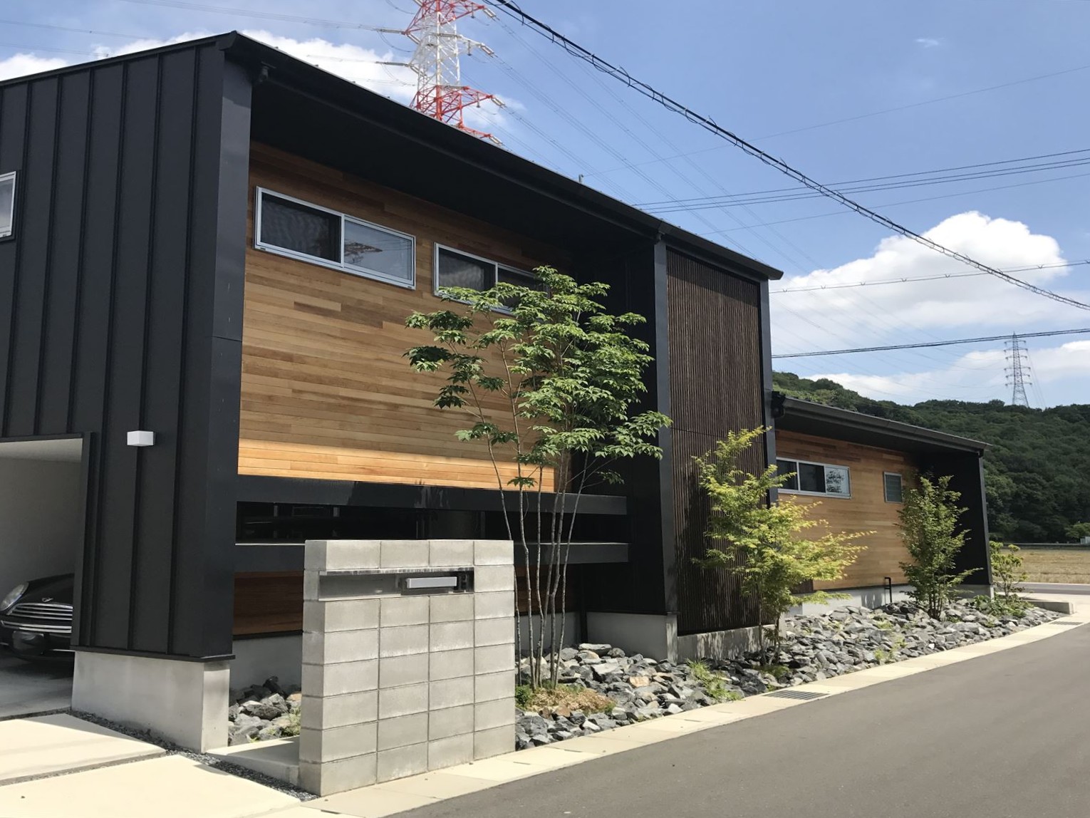 外構　エクステリア　ブロック塀　砕石　庭　岡山市