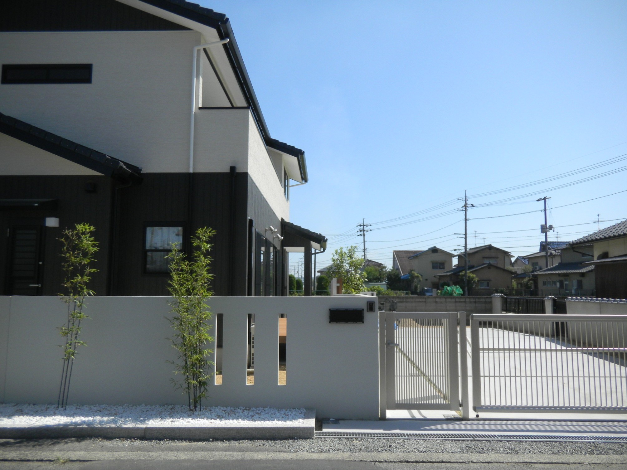 外構　エクステリア　和風　ブロック塀　フェンス　倉敷市