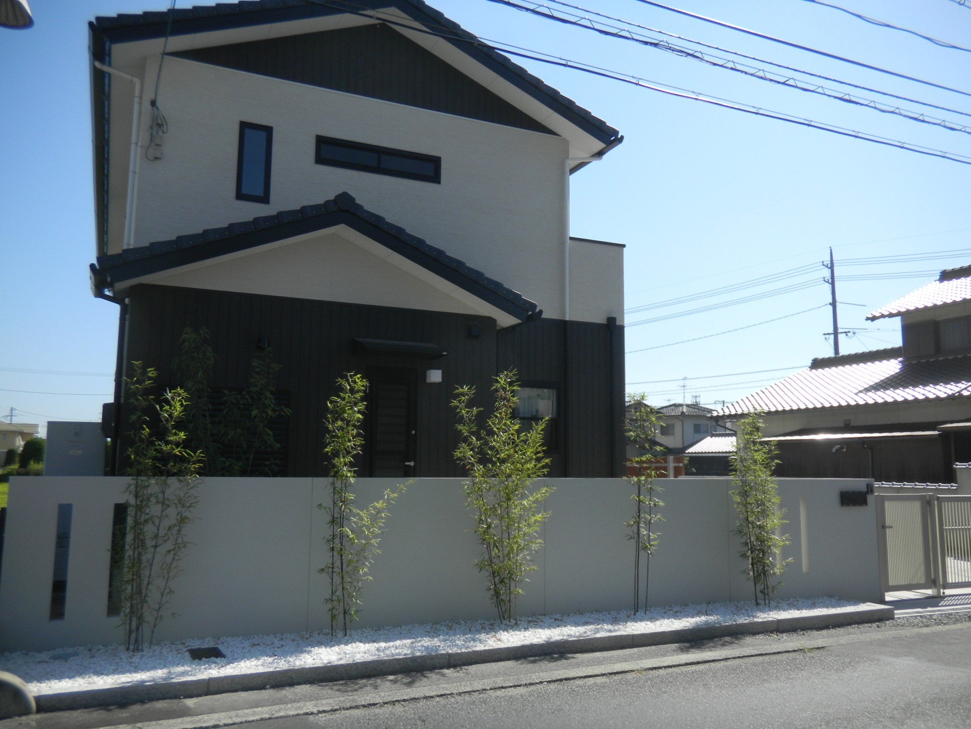 外構　エクステリア　和風　ブロック塀　フェンス　倉敷市