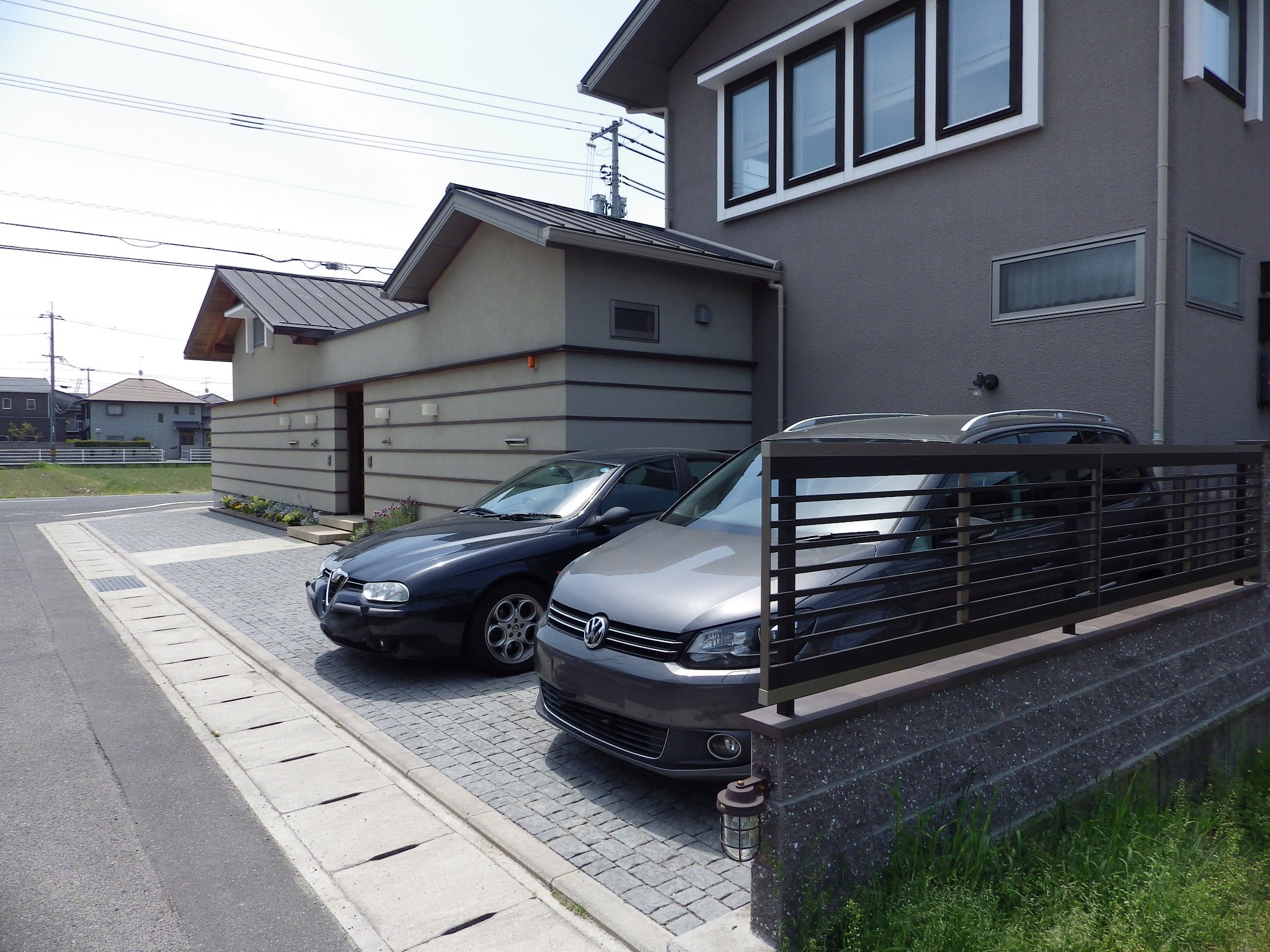外構　エクステリア　庭　石張り　岡山市