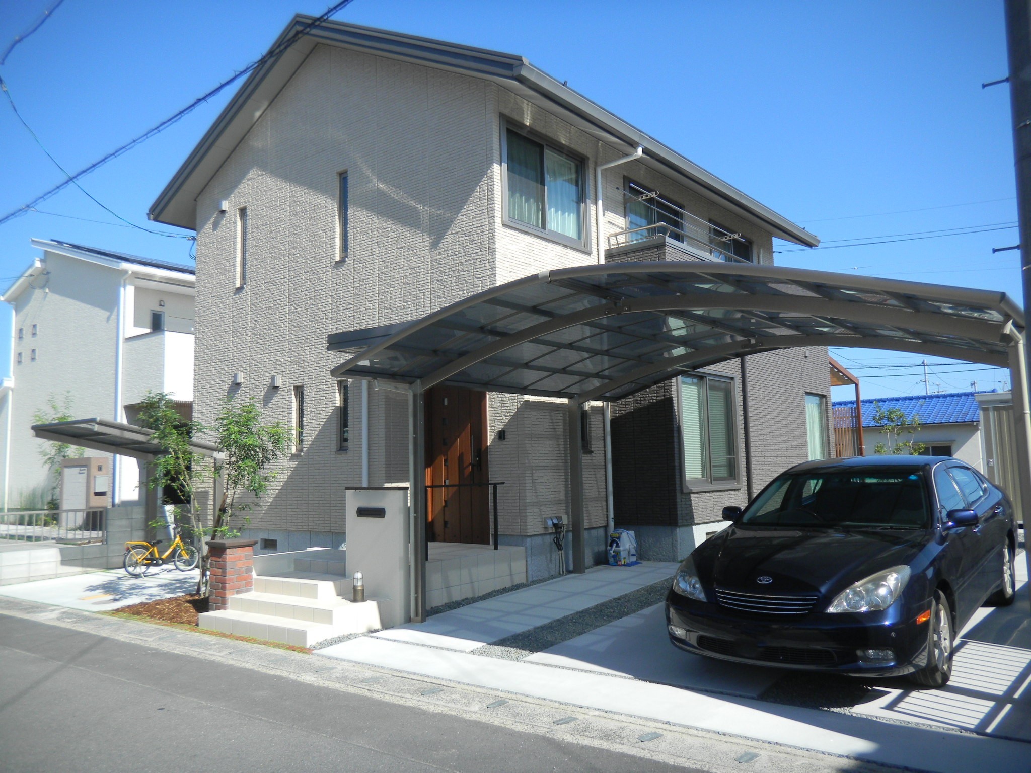 外構　エクステリア　庭　デッキ　テラス　カーポート　ブロック塀　タイル　レンガ　岡山市
