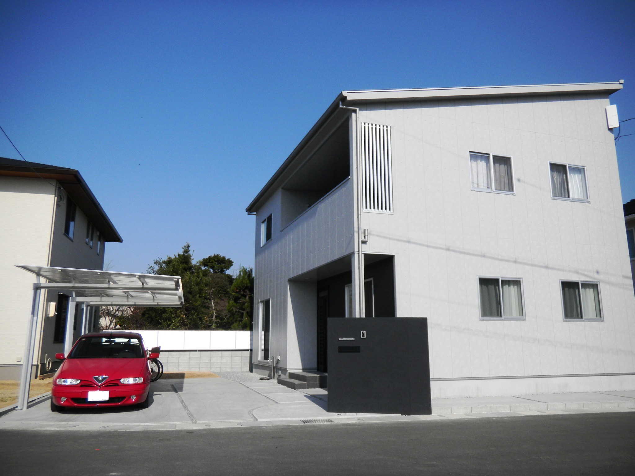 外構　エクステリア　カーポート　ブロック塀　岡山市