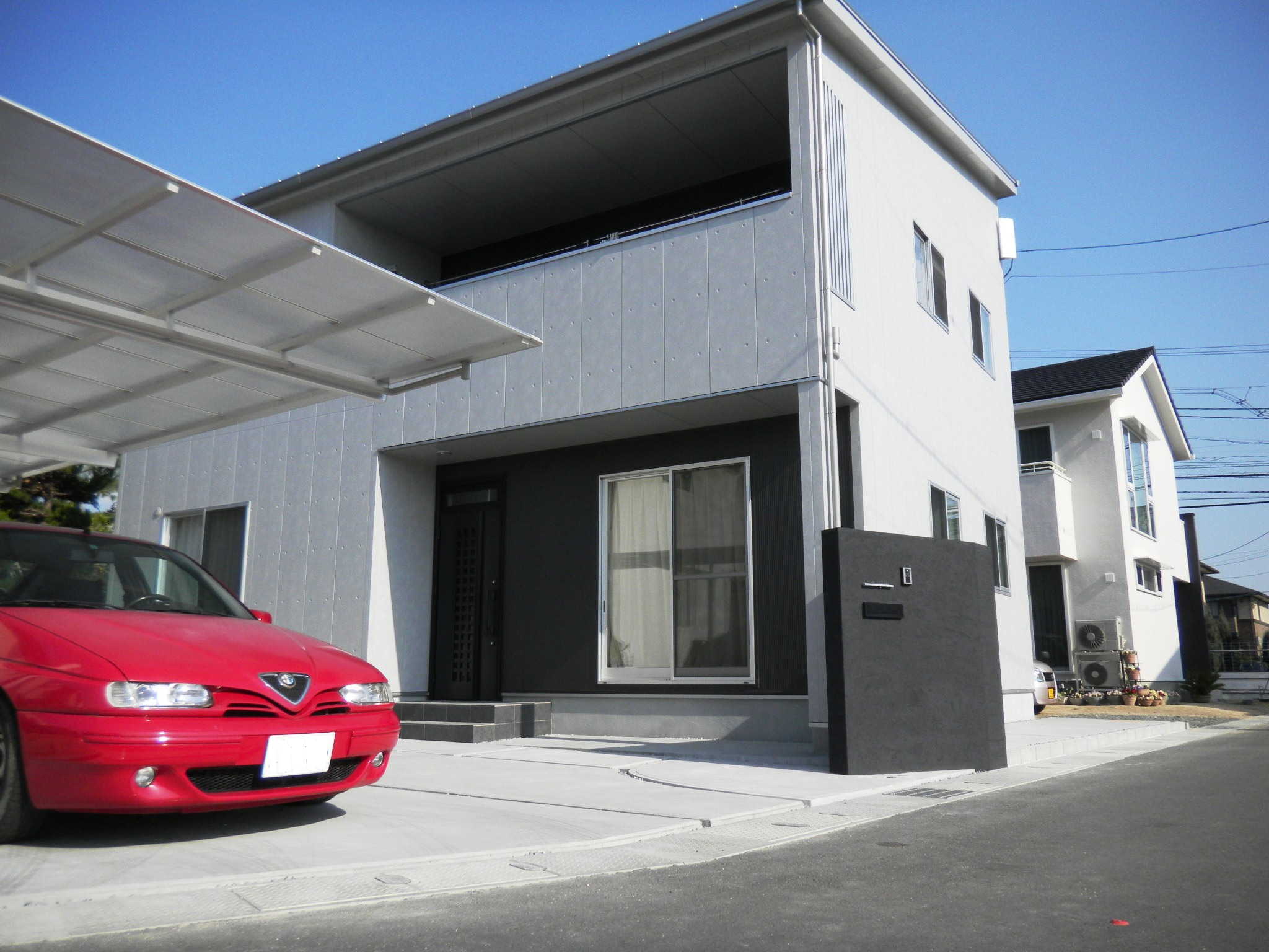外構　エクステリア　カーポート　ブロック塀　岡山市