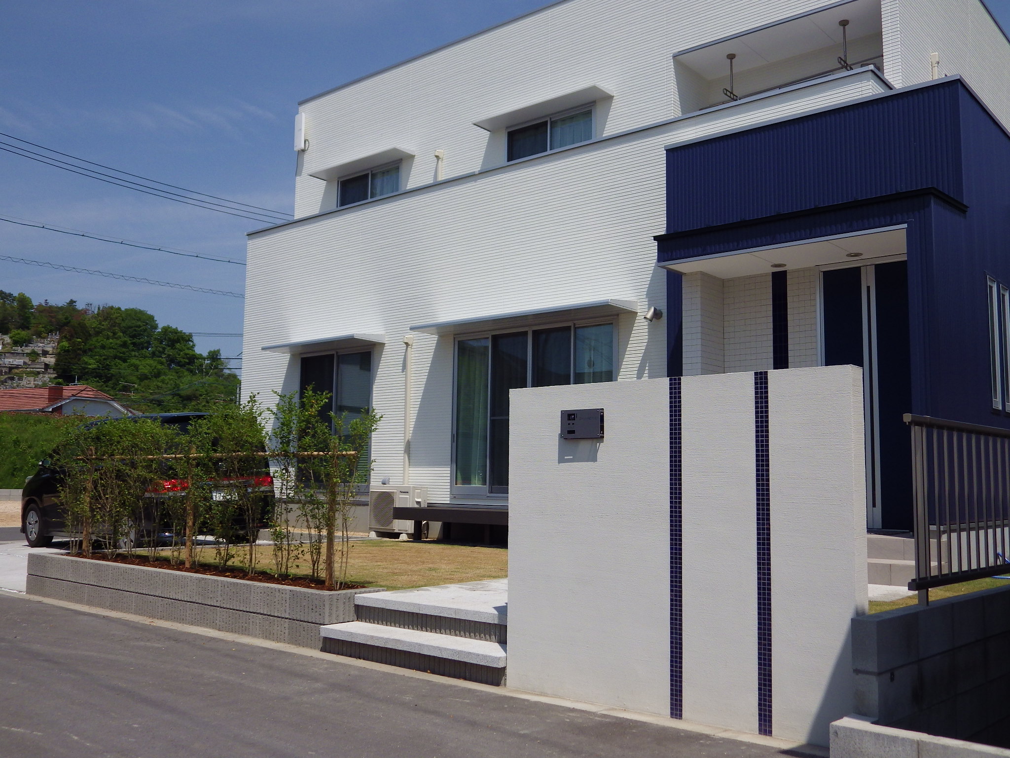 外構　エクステリア　ブロック塀　タイル　岡山市