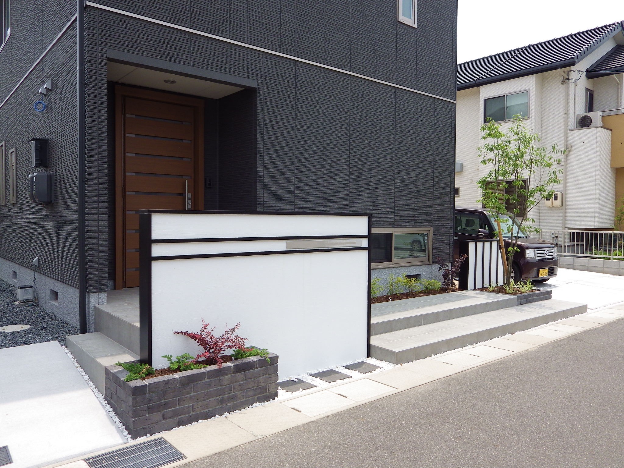 外構　エクステリア　ブロック塀　タイル　レンガ　倉敷市