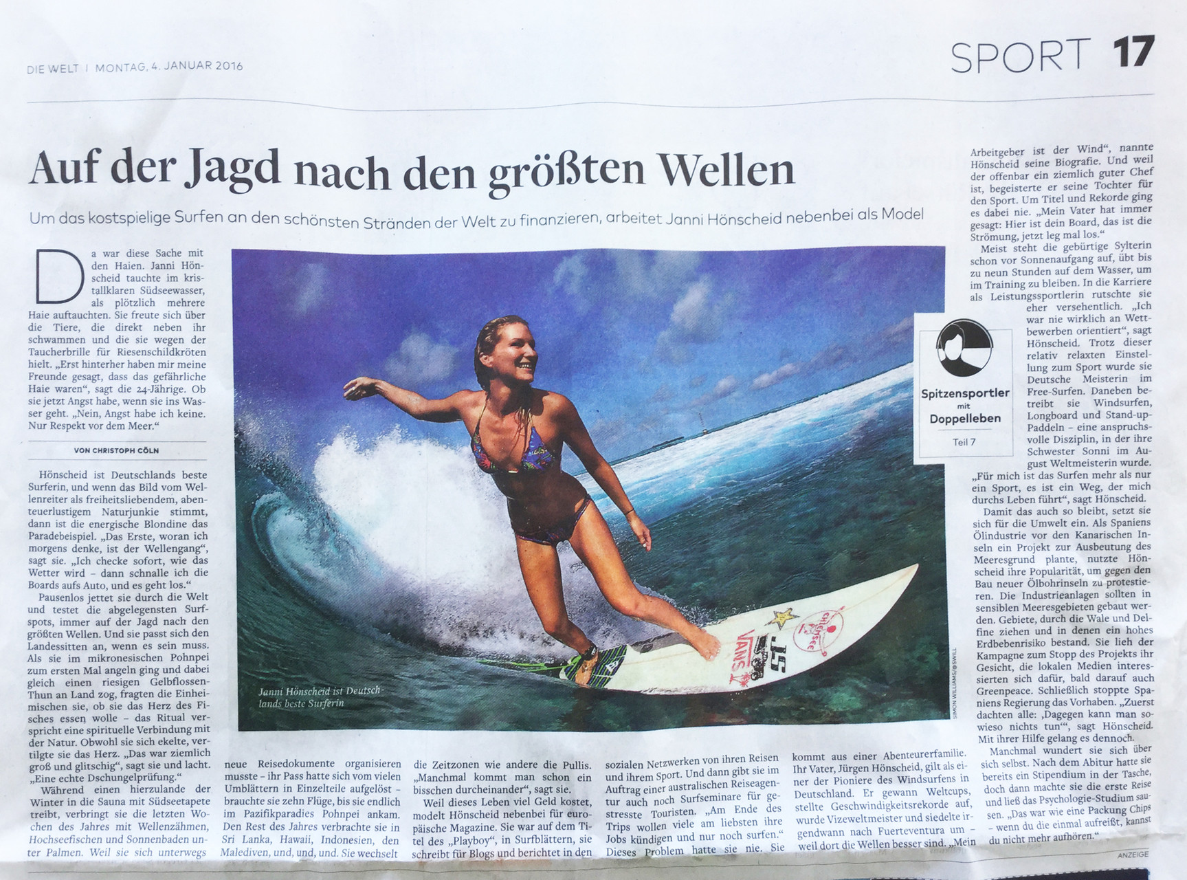 Welt newspaper January 2016