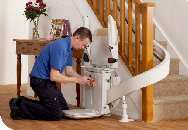 Acorn 180 curved stairlift installation