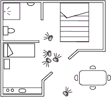 Plan du bungalow T1 N°2