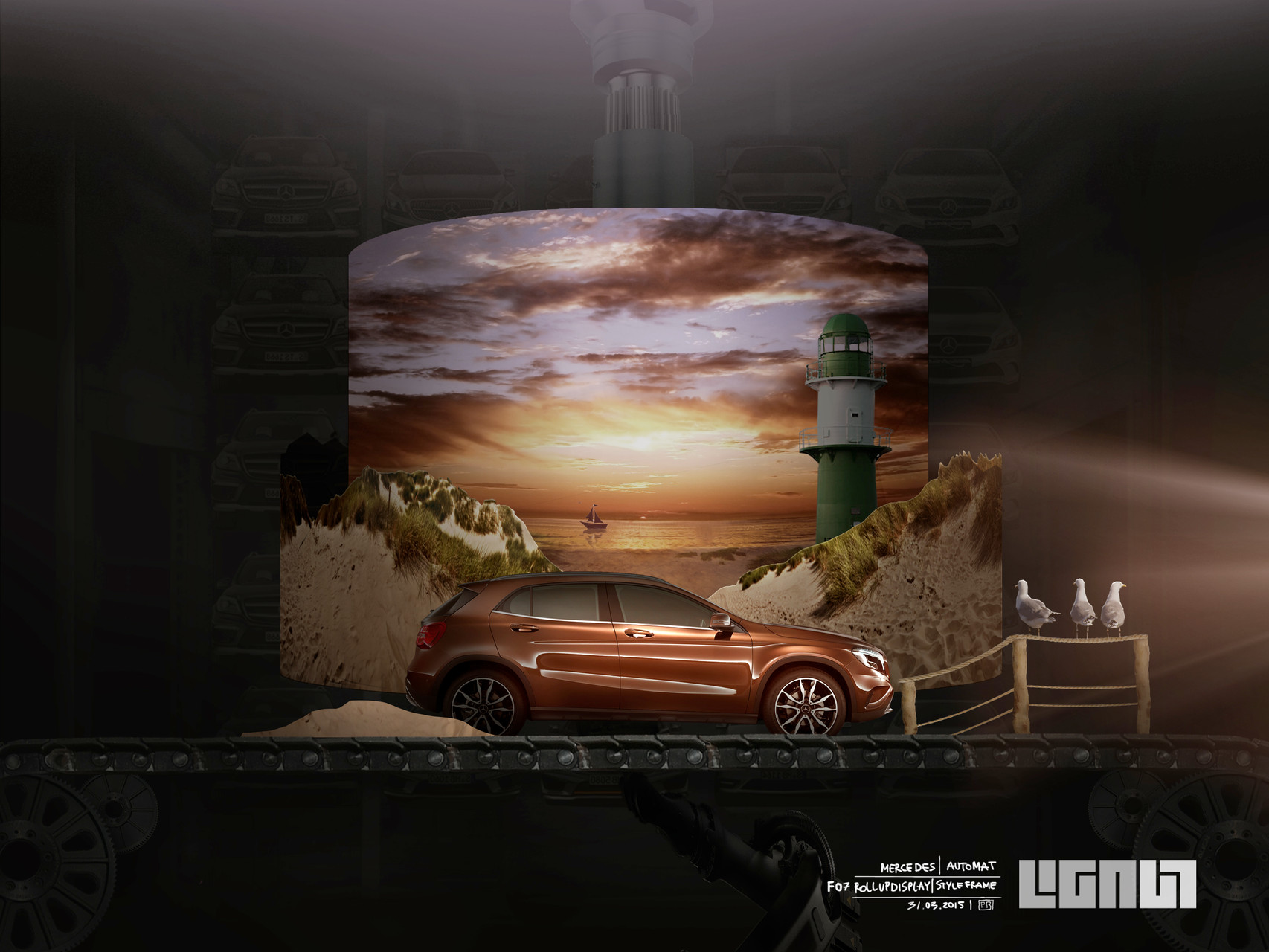 Mercedes Benz Roadshow_Styleframe RollupDisplay_beach - Peter Bartels
