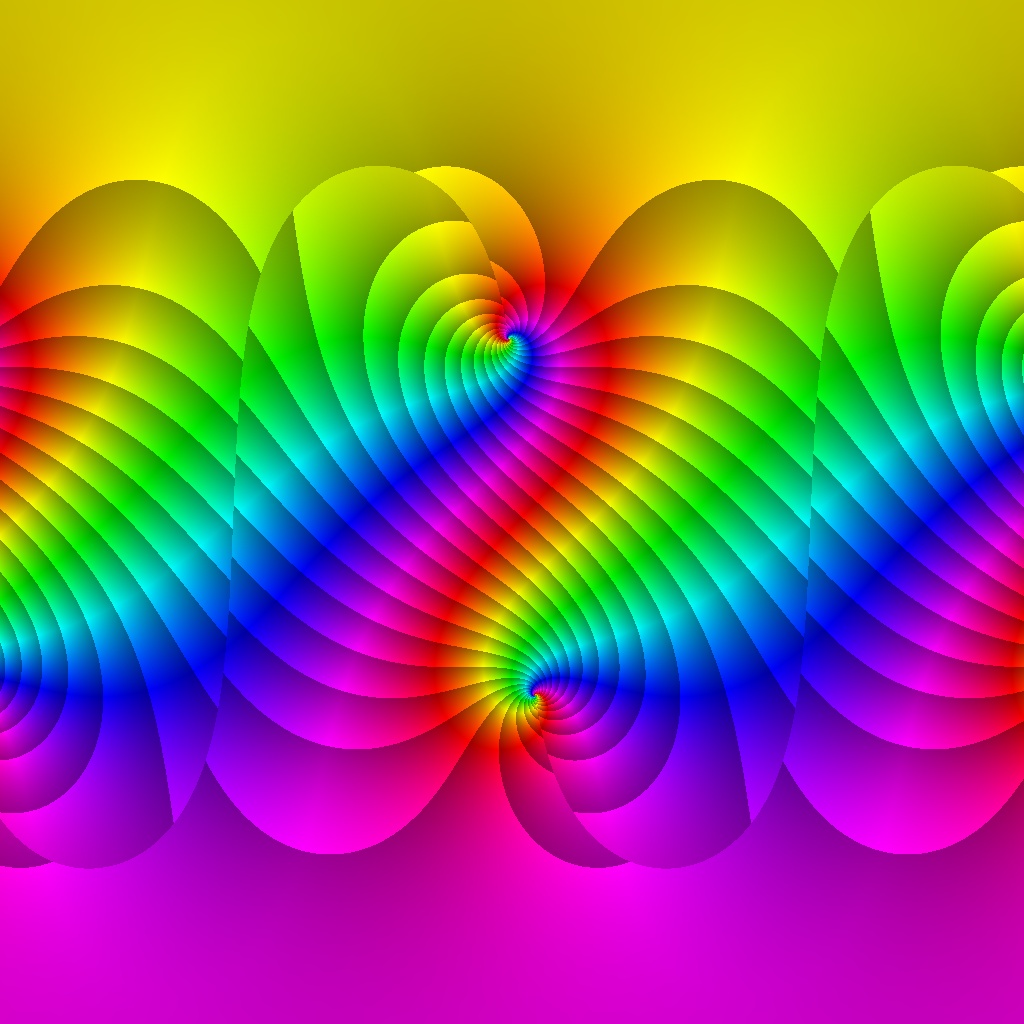 Phase Plot, f(z)=sin(z-1) div sin(z+2+2i), Typ=2