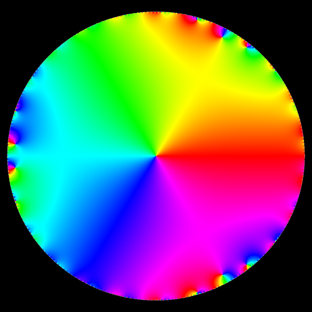 Phase Plot f(z)=nsum z^n!, nmax=8, Typ=0