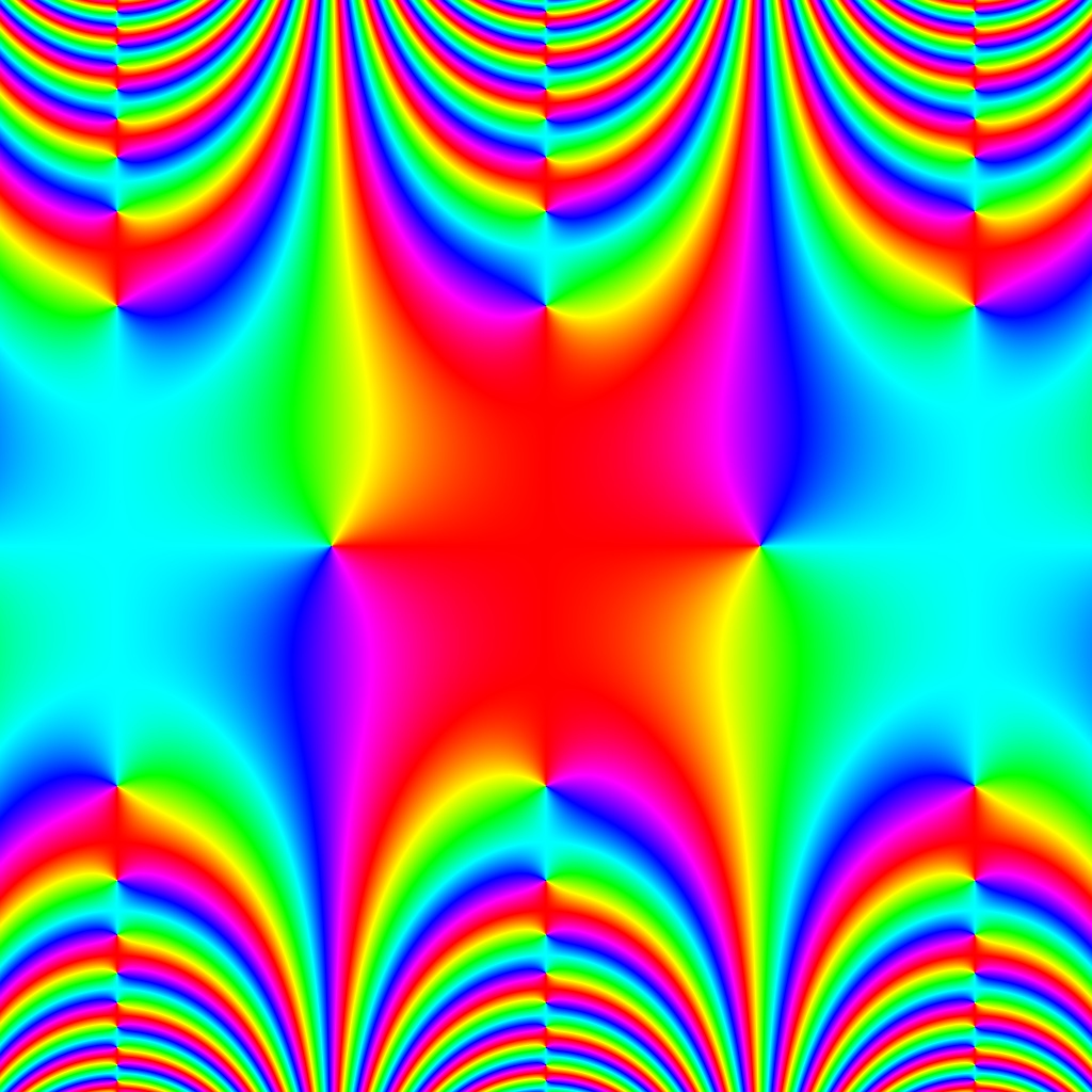 Phase Plot, f(z)=sin(cos(z)), Typ=0, B=[-4, 4]x[-4, 4]