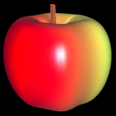 fertiger 3D Apfel aus Parameterflächen