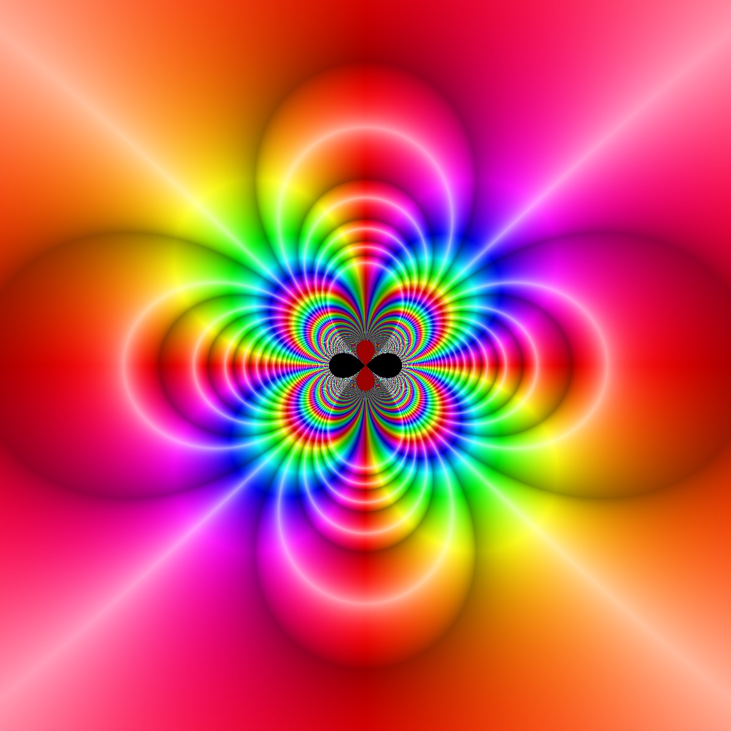 Phase Plot, f(z)=exp(1 div z²), Typ=4, B=[-1.5, 1.5]x[-1.5, 1.5]