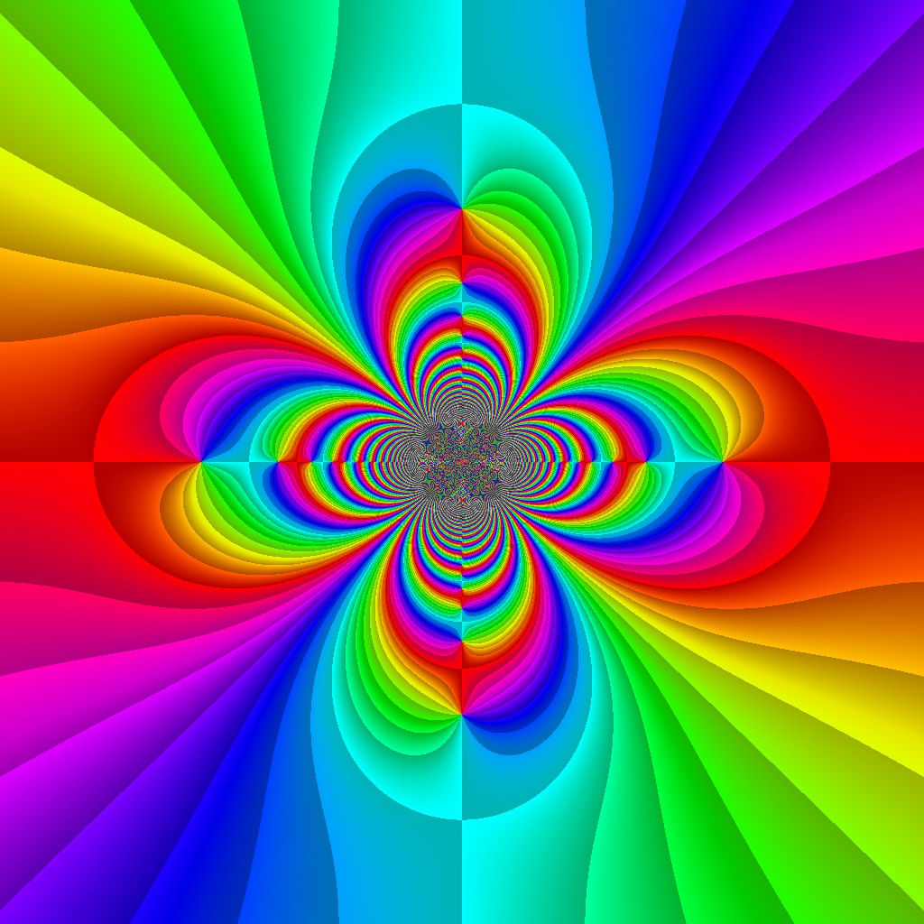 Phase Plot, f(z)=sin(1 div z²), Typ=1, B=[-1, 1]x[-1, 1]