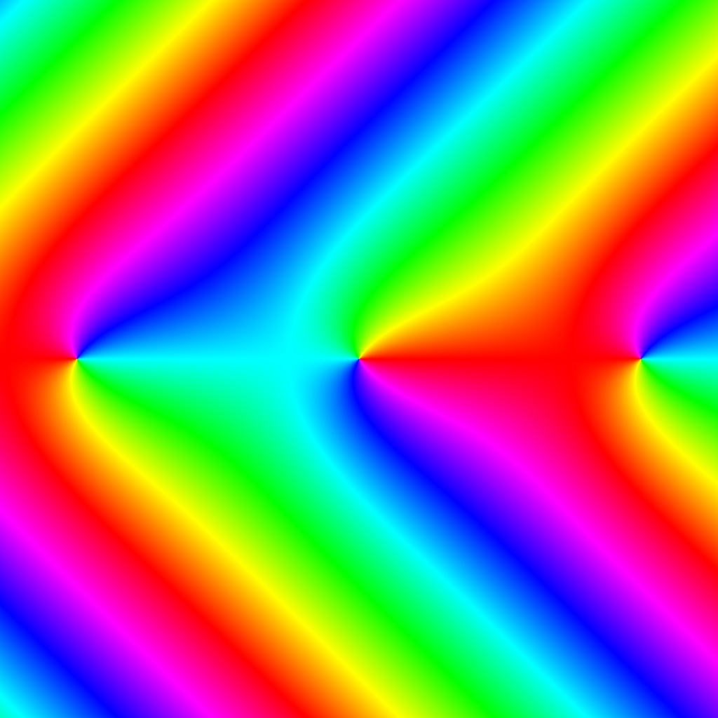 Phase Plot, f(z)=exp(z) sin(z), Typ=0, B=[-4, 4]x[-4, 4]