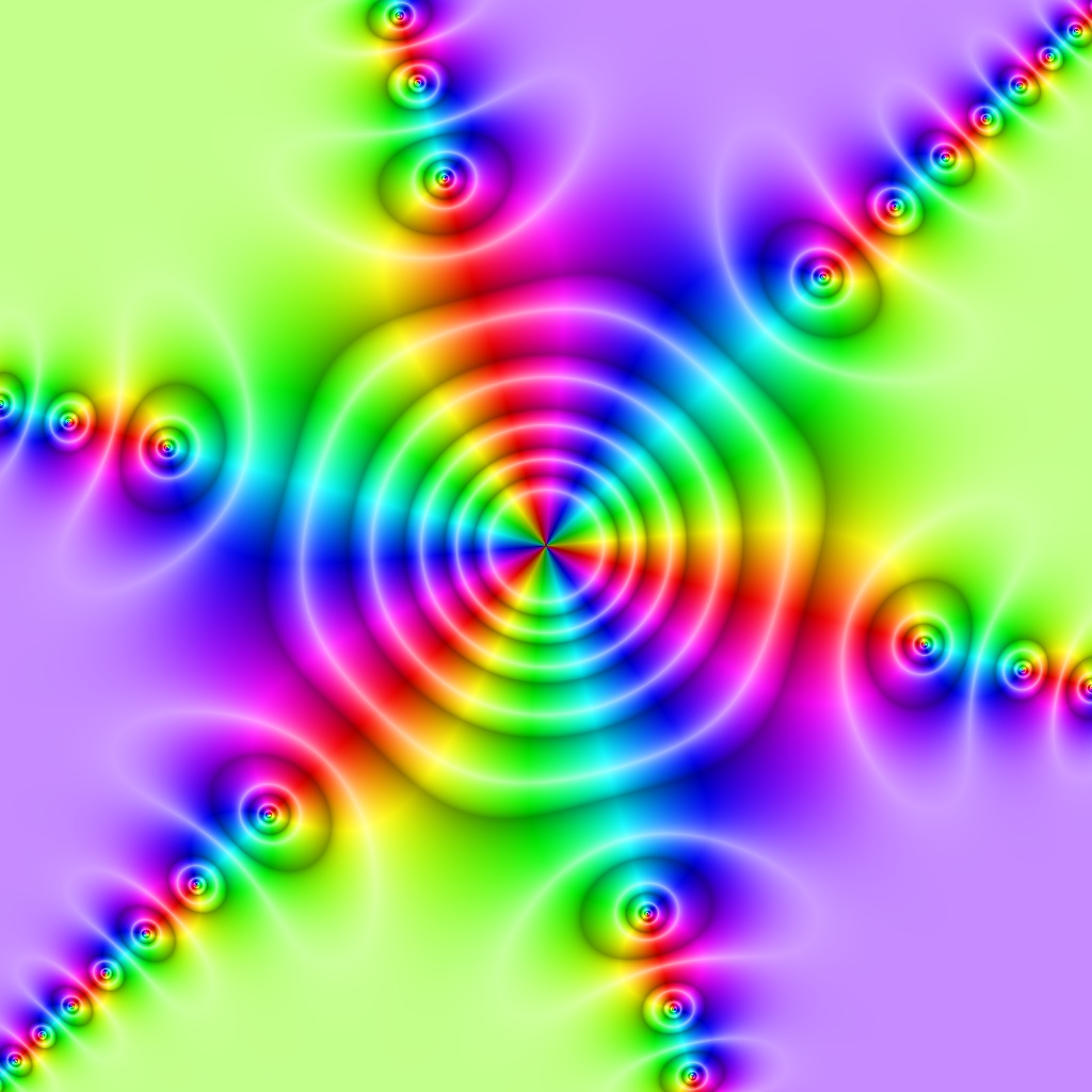 Phase Plot, f(z)=tan((3+3i) z³), Typ=4, B=[-1, 1]x[-1, 1]