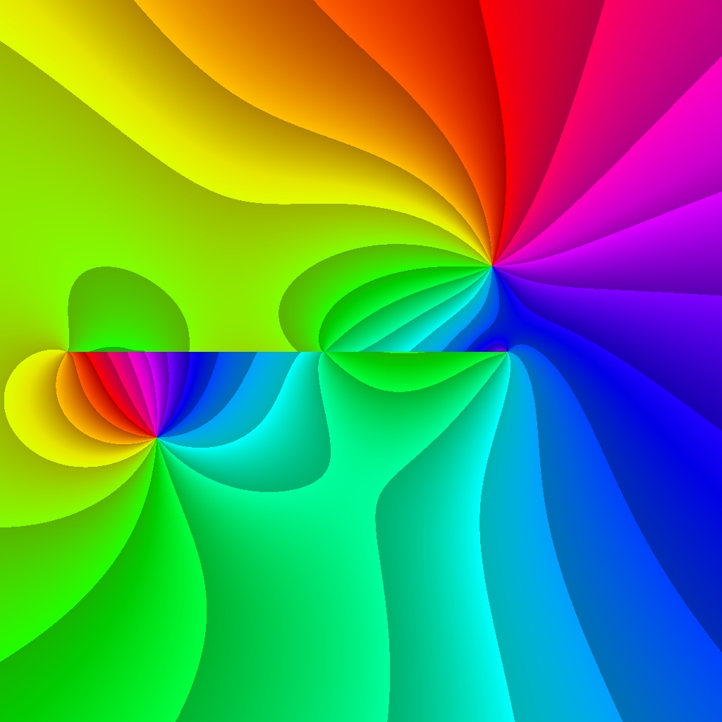 Phase Plot, f(z)=asec(z)(z²-cos(z)), Typ=1, B=[-2, 2]x[-2, 2]