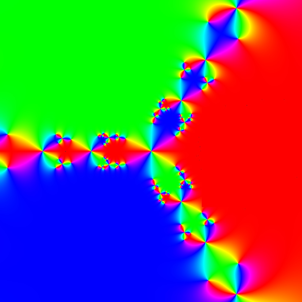 Newton-Verfahren z<sup>3</sup>-1=0, k=4, Typ=0