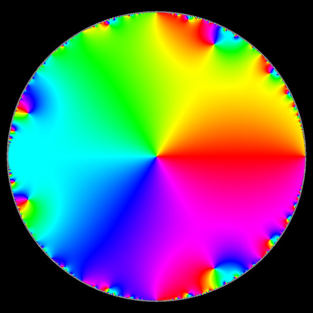 Phase Plot f(z)=nsum z^n, nmax=100, Typ=0