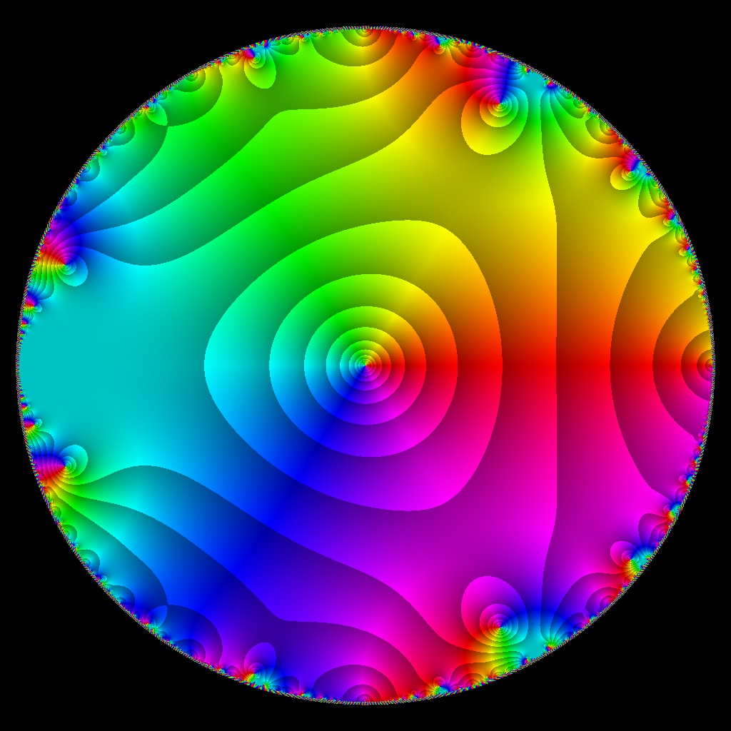 Phase Plot f(z)=nsum z^n, nmax=100, Typ=2